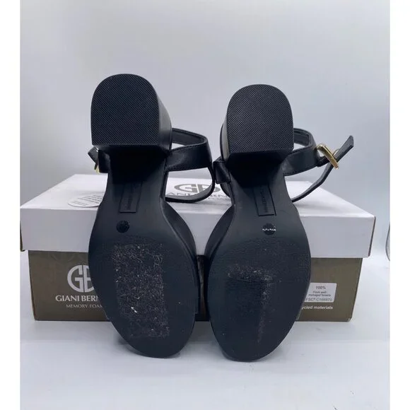 Giani Bernini Women's Townsonn Memory Foam Block Heel Black Sandals Size 5M NWB - Picture 3 of 4